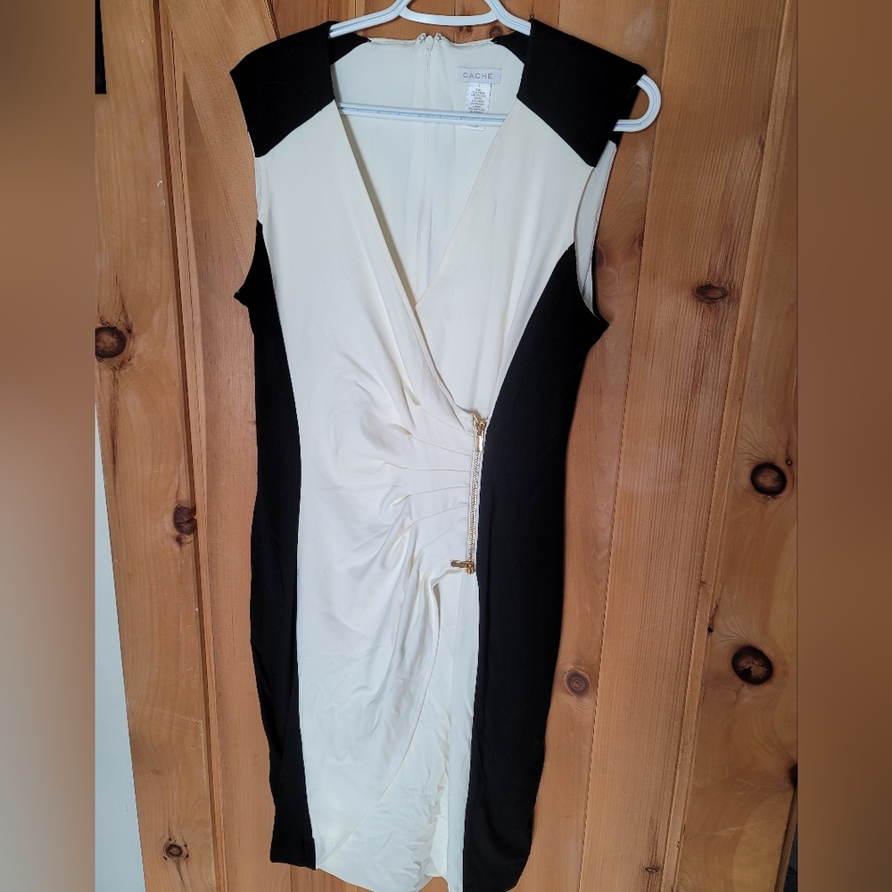 Cache Monochrome Ruched Midi Dress - Picture 2 of 4